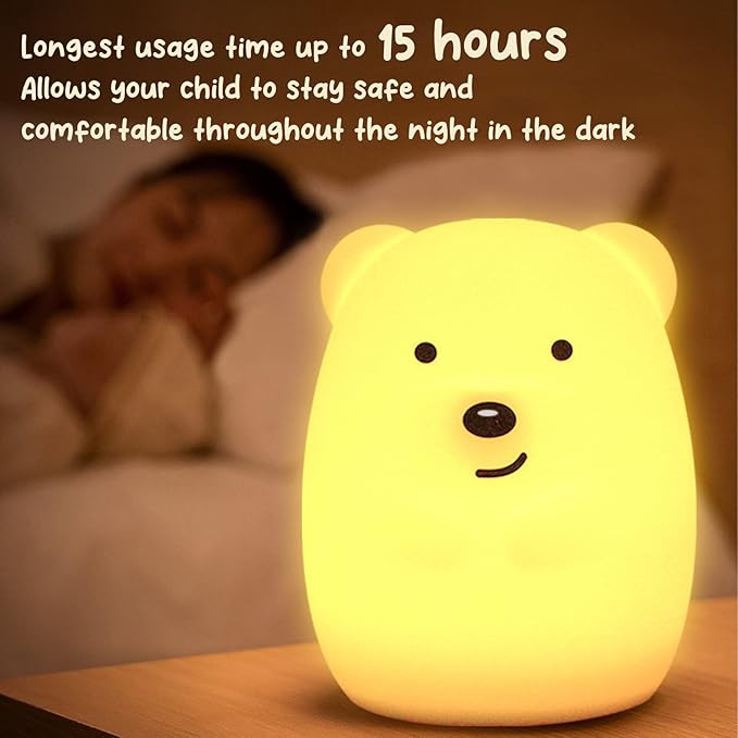 Night Light for Kids Cute Night Lamp Baby Night Light for Nursery 9 Color Changing Silicone Remote Sleep Timer for Toddler/Baby/Girls/Boys/Bedroom/Nursery