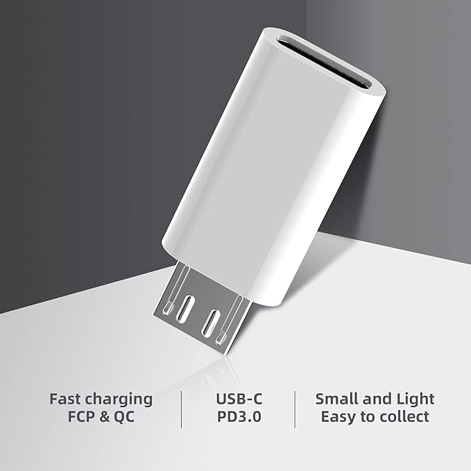 USB C to Micro USB Adapter, 2-Pack Type C Female to Micro USB Male Convert Connector Support Charge & Data Sync Compatible with Samsung Galaxy S7 Edge S6, LG Nexus 5 4 and Micro USB Devices