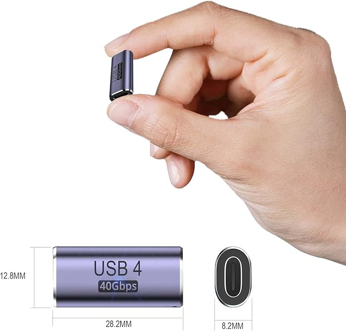 3pack usbc Female to Female Adapter - USB C Coupler with 240W Fast Charging & 40Gbps Data Transfer, Type c Extender with 8k@60hz Video, Compatible for MacBook, ipad, Thunderbolt 4/3