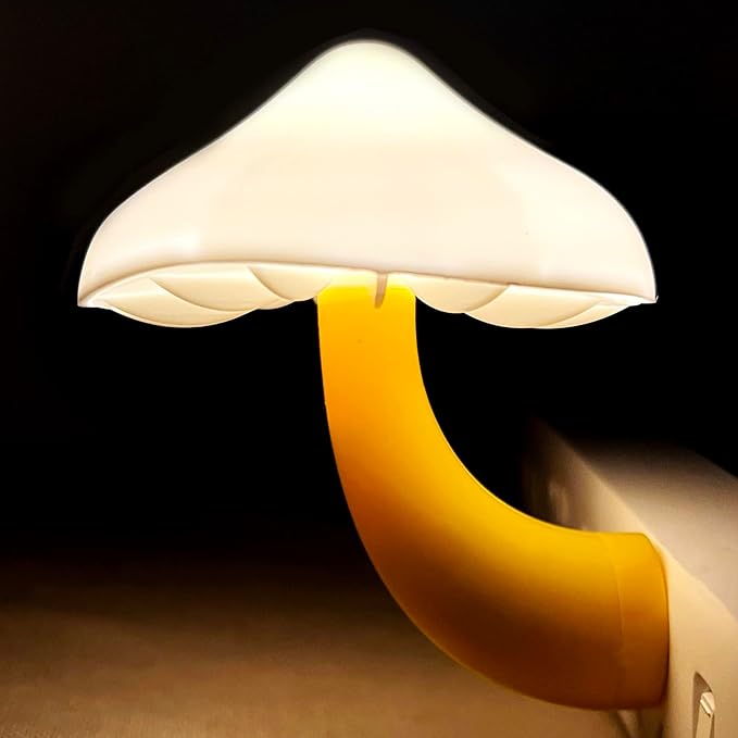 iBetterLife Sensor LED Mushroom Night Light Plug-in Wall Dream Bed Room Nightlight for Adults Kids Cute Mushroom Lamp Cottagecore Decor for Bedroom, Bathroom, Stairs, Hallway Corridor, Warm White