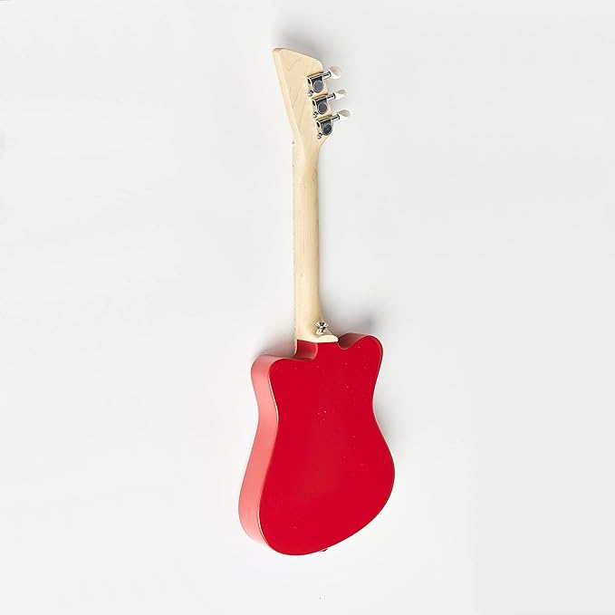 Loog Mini Acoustic kids Guitar for Beginners 3-strings Ages 3+ Learning app and lessons included Red
