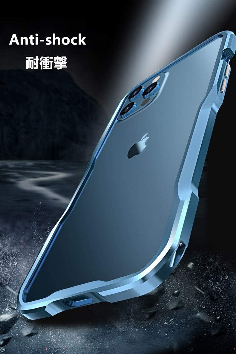 HENGHUI Aluminum Bumpers Bumper Case for iPhone 13, Shock Absorbent Slim Cool Design, Black+Red Metal Frame Cover