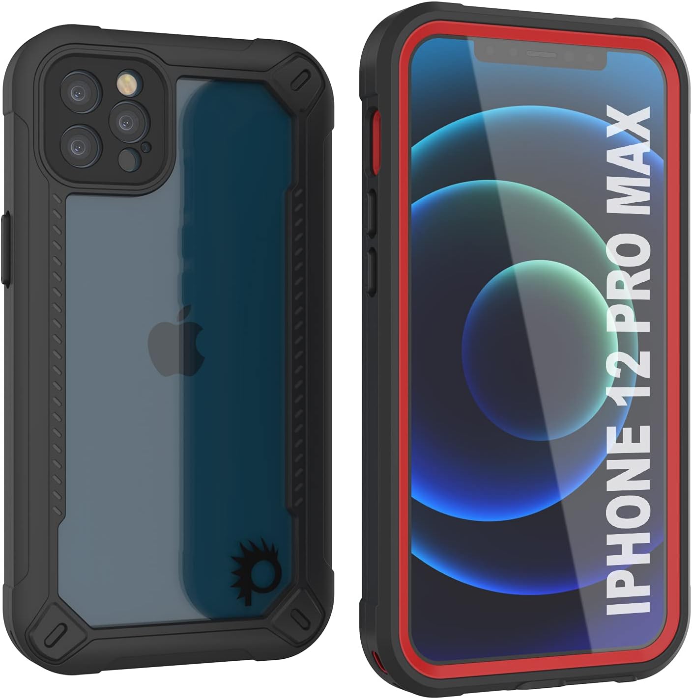 Punkcase Waterproof Case for iPhone 12 Pro Max [Maximus Series][Slim Fit][IP68 Certified] Clear Armor Cover with Screen