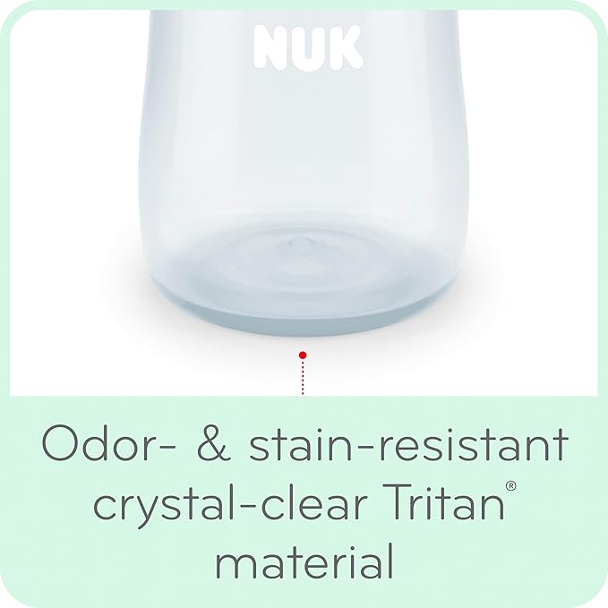 NUK Learner Cup, 5 Oz, Pack of 2, Pink Hearts, Soft Spout, Easy-Grip Handles, BPA Free, Spill Proof, Transition Sippy Cup