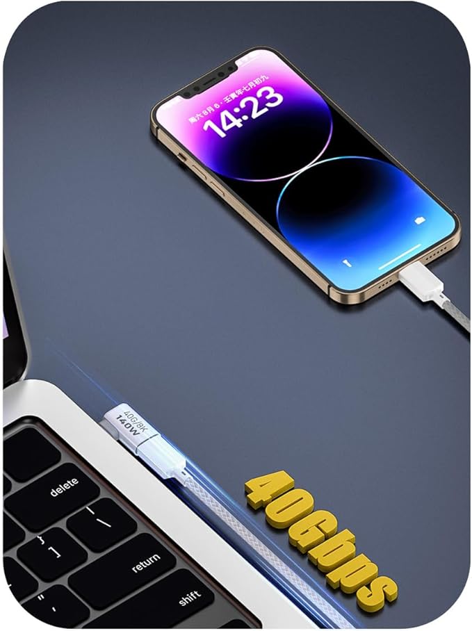 USB C Female to Male 90 Degrees Adapter, USB Type C Coupler Extender Support 140W, 40Gbps, 8K@60Hz for Laptop, Phones and More Type C Devices (White),2 Pack.