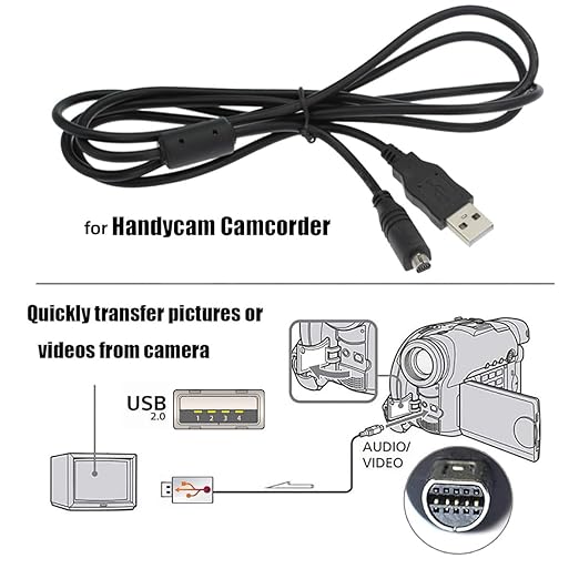NFHK VMC-15FS 10pin to USB Data Sync Cable for Sony Digital Camcorder Handycam