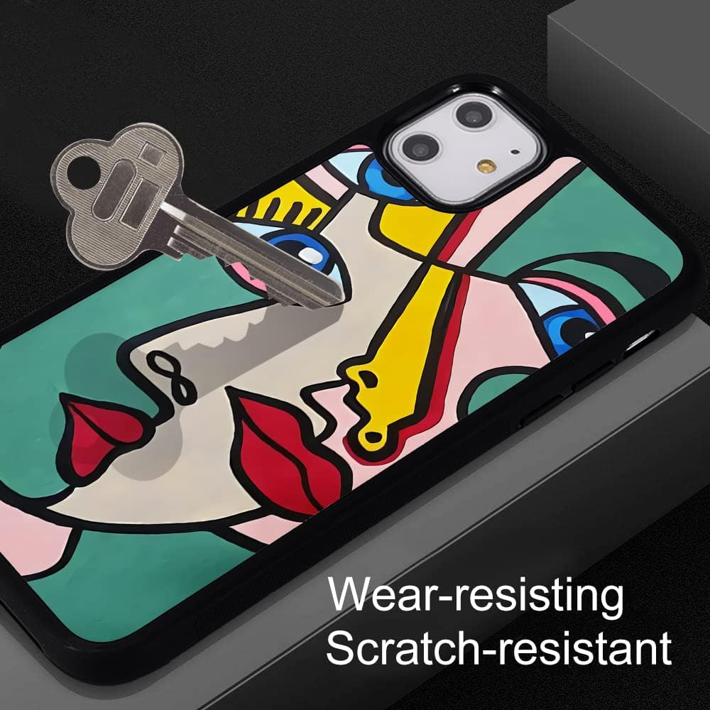 Idocolors iPhone 13 Abstract Phone Case - Colorful Art Design, Shockproof Soft Silicone, Scratch Resistant, Cute Girly