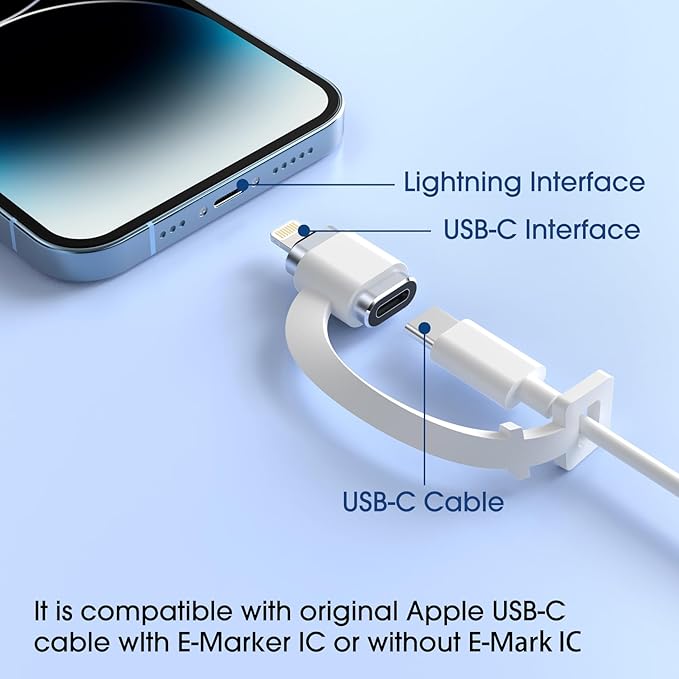 TechMatte Female USB C to Male Lightning Adapter 2 Pack 2.2A Charging Data Transfer, Compatible with iPhone 14, 13, 12, 11 Xs iPad iPod AirPods, Not for Audio Headphones/OTG Firewire Anti-Lost, Grey