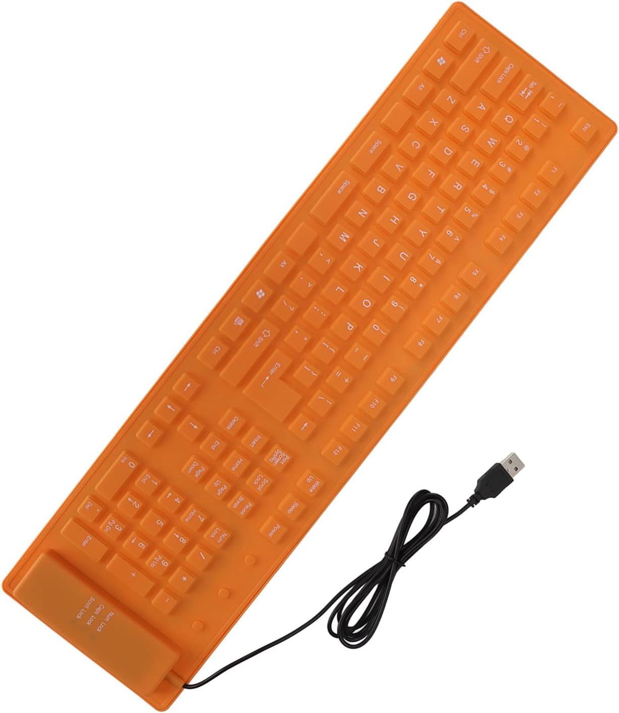 Zopsc 108 Keys Foldable Silicone Keyboard, USB Wired Rollup Waterproof Silent Typing Keyboard for PC Notebook Laptop