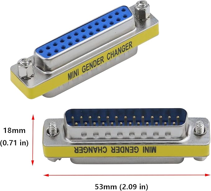 Antrader 25 Pin VGA SVGA KVM Male to Female M/F Mini Gender Changer Coupler Adapter DB25 Cable Converter Parallel DSUB Connector for PC Pack of 4