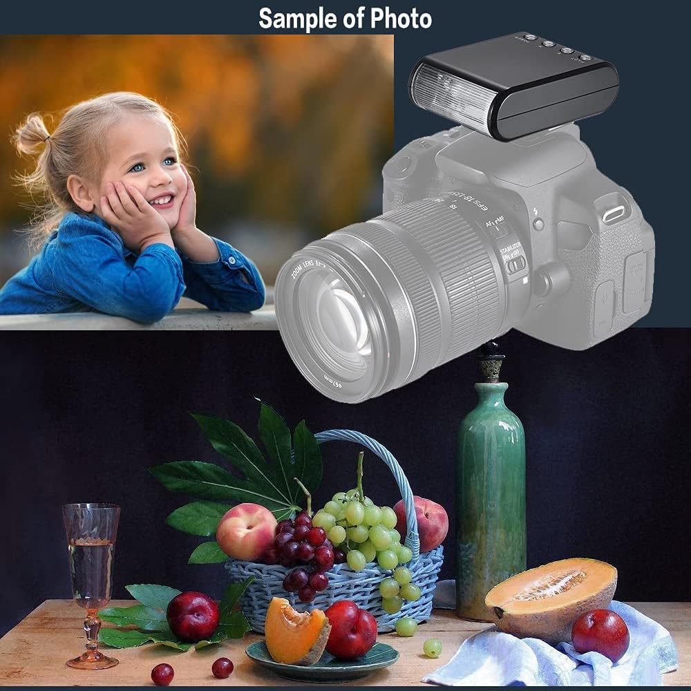 WS-25 Professional Mini Digital Slave Flash Speedlite On-Camera Flash with Universal Hot Shoe GN18 for Canon Nikon
