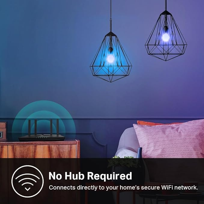 Kasa Smart Light Bulbs, Full Color Changing Dimmable Smart WiFi Bulbs Compatible with Alexa and Google Home, A19, 9W 800 Lumens,2.4Ghz only, No Hub Required, 4 Count (Pack of 1), Multicolor (KL125P4)