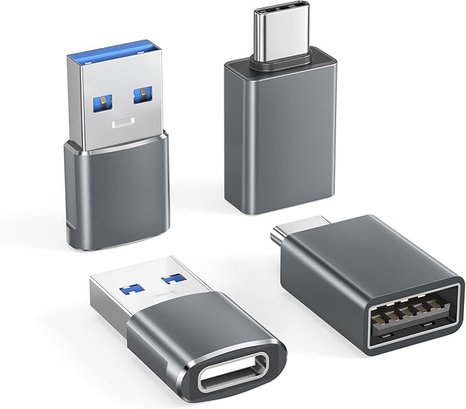 Basesailor USB to USB C Adapter with C Male to 3.0 Female Charger 4P for iPhone 17e 17 Air Apple 16 15 14 13 Pro Max Mini Plus,Thunderbolt 4 OTG Converter for iWatch 11,Samsung Galaxy S26 S25 S24,iPad