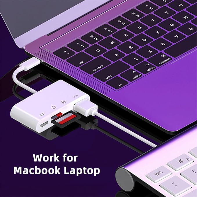 NFHK USB 2.0 Type C USB-C to TF Micro SD SDXC USB Female Card Reader PD 27W Adapter for Laptop Tablet Phone