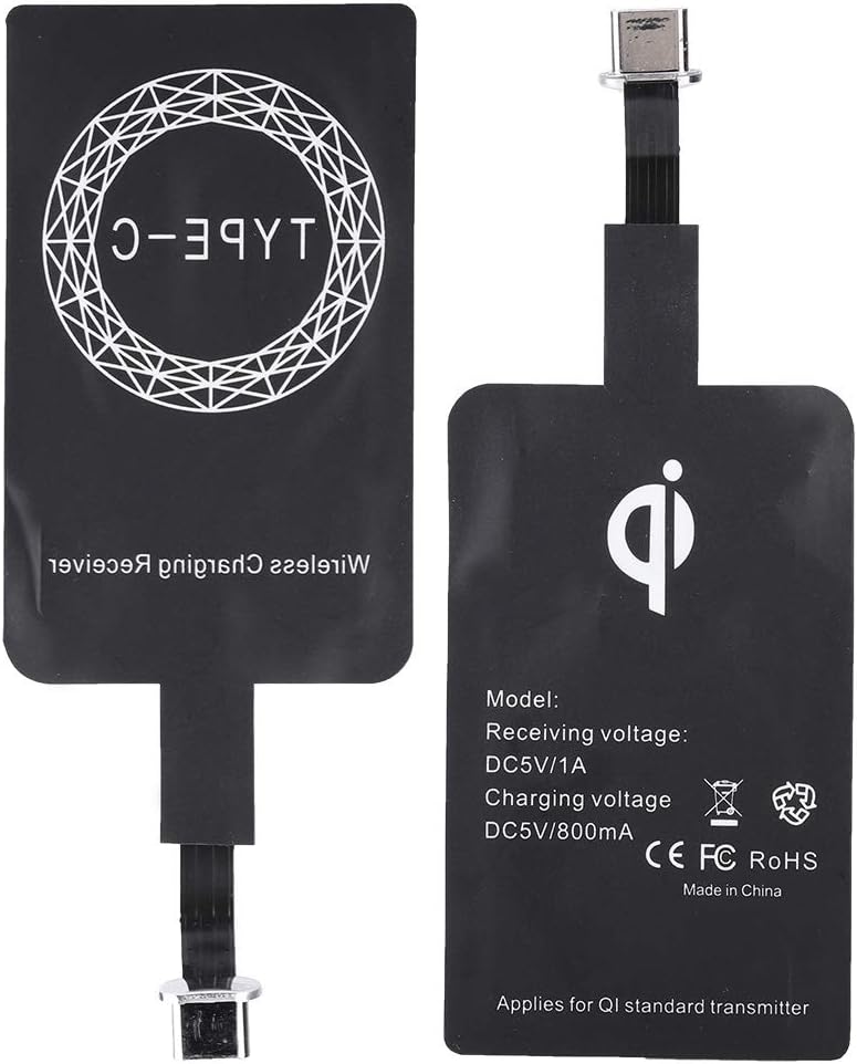 Hakeeta Universal Ultra Slim Wireless Charger - Qi Receiver for Android/iOS/Type C Mobile Phones