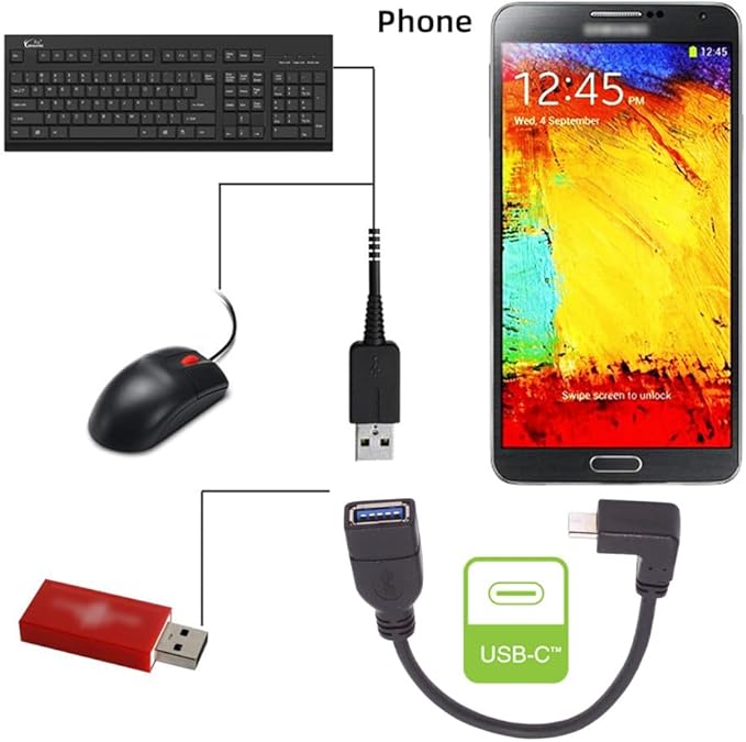 xiwai 90 Degree USB-C Type-C USB 3.1 Male to USB 3.0-A Female Adapter 10Gbps OTG Data Power Cable 20cm Up Down Angled