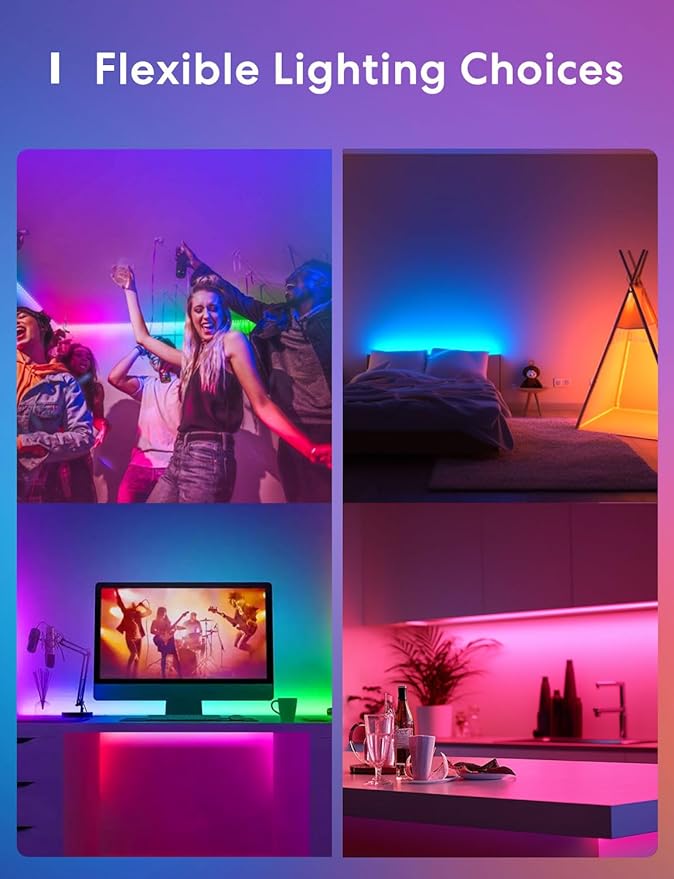 meross Smart LED Strip Lights, 16.4ft WiFi Strip Work with Apple HomeKit, Alexa, Google Home, and SmartThings, 16 Million Colors with App Control and RGB LED Lights for Bedroom, Living Room, Kitchen