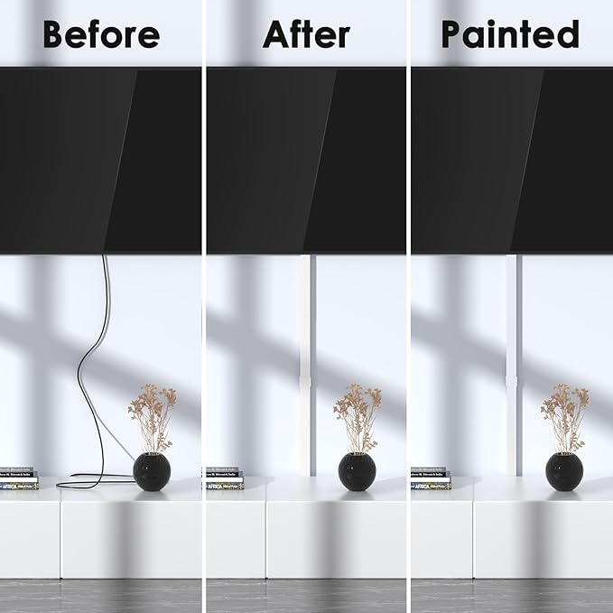 Delamu Cable Hider, 315in Cord Covers for Wires on Wall, One-Cord Cord Hider, Paintable Wire Hiders Wire Covers for Cords, Cable Management for Hiding 3-4 Wires, 20x L15.7 W0.1.18 H0.60in, White