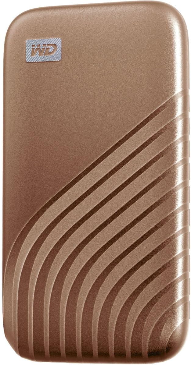 Western Digital 2TB My Passport SSD Portable External Solid State Drive, Gold, Sturdy and Blazing Fast, Password Protection with Hardware Encryption - WDBAGF0020BGD-WESN