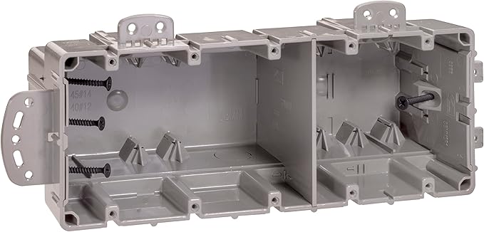 Southwire MSBMMT5G 5 Gang Multi Mount Device Box with Depth Adjustable; Heavy Duty 42lb ; Gray