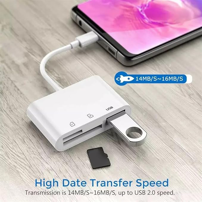 NFHK USB 2.0 Type C USB-C to TF Micro SD SDXC USB Female Card Reader Adapter Compatible with MacBook Laptop Tablet Phone