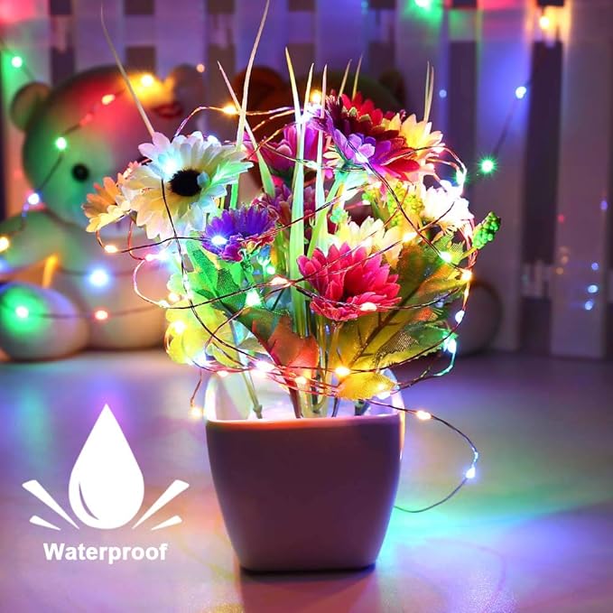 Brizled 2 Pack Each 200 LED 66ff Multicolor Solar Christmas Lights, Colored Solar String Lights 8 Modes Twinkling Fairy Lights with Memory Waterproof Twinkle Lights for Outdoor Garden Party Tree Decor