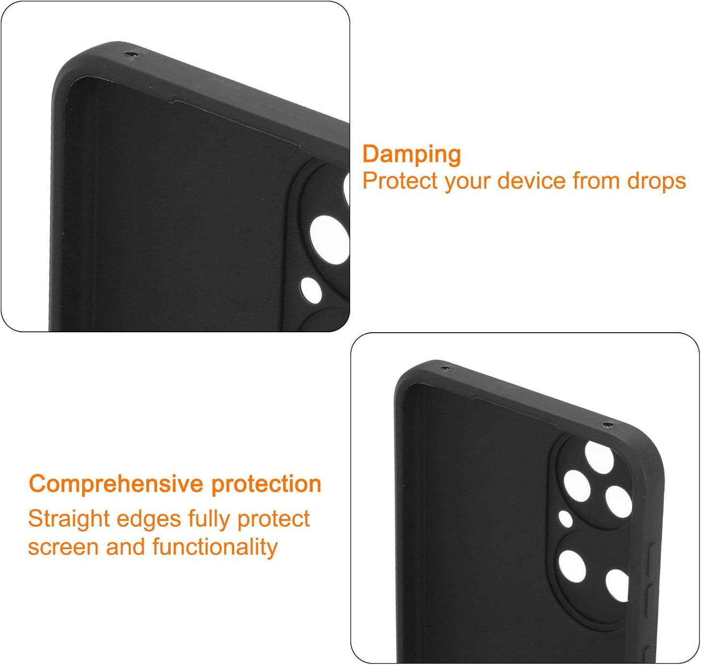 MECCANIXITY Phone Case for 6.3"x3"x0.39" Cell Phones, TPU Silicone Anti-Fall, Shock-Absorbing Cover, Black