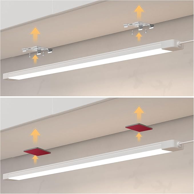 2pcs Hand Wave Under Cabinet Lights, 16" Under Counter Lighting with Dimmable and 4000K Natural White,Plug and Play,LED Lights for Kitchen Cabinet, Cupboard, Closet, Desk