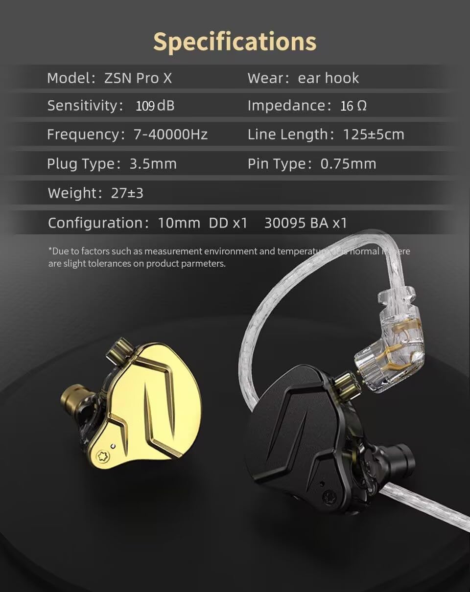 1BA 1DD KZ ZSN Pro X in Ear Monitor Earphone Wired Earphone HiFi Sport Gaming Earbuds Headphones Compatibility