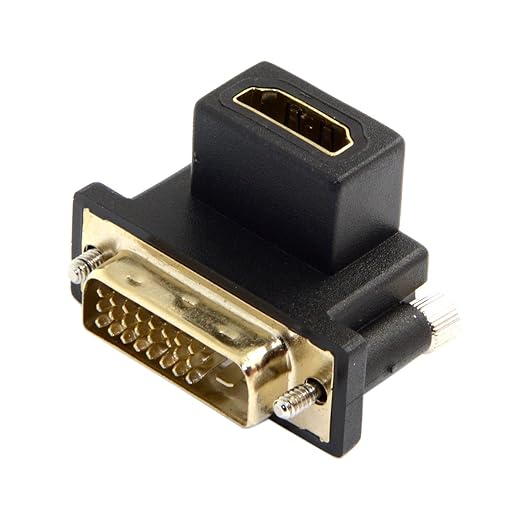cablecc 90 Degree Down Angled DVI Male to HDMI Female Adapter for Computer & HDTV & Graphics Card