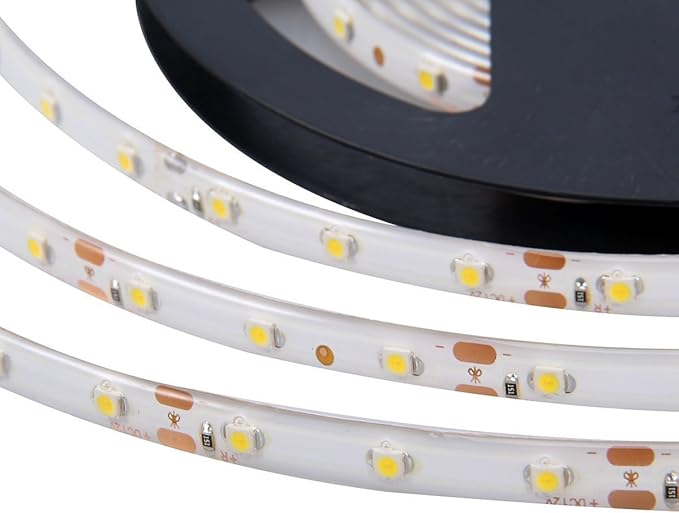 Waterproof Led Strip Lights SMD 3528 16.4 Ft (5M) 300leds 60leds/m White Flexible Tape Lighting Tape Lights for Boats, Bathroom,Mirror,Ceiling and Outdoor (cold white), Power Supply not Included