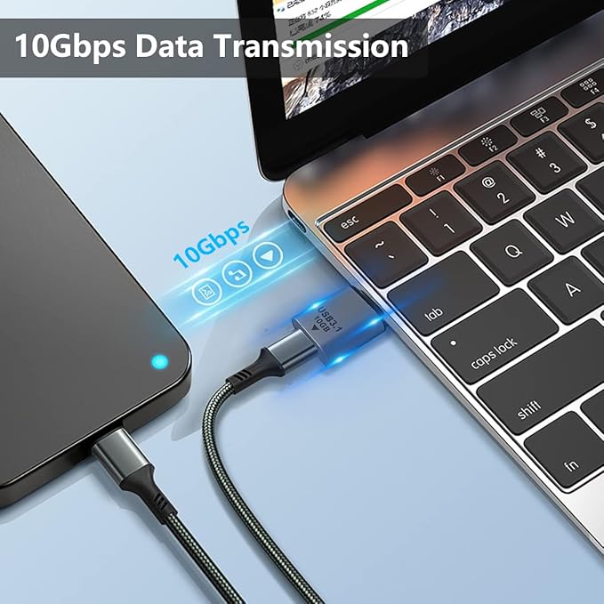 Poyiccot USB C Female to USB Male Adapter (2-Pack), 3.1 USB A to C Adapter OTG Converter Support Bi-Directional 10Gbps Data Sync & Charging Compatible with iPhone, MacBook Pro, Laptop