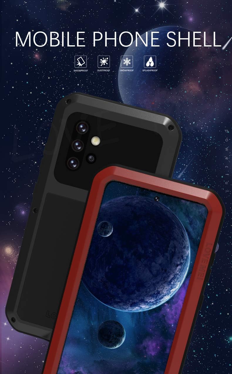 Love MEI Galaxy A52 Case, Outdoor Sports Waterproof Military Heavy Duty Shockproof Dust/Dirt Proof Hybrid Aluminum