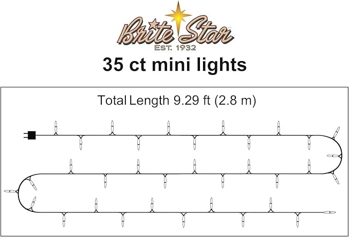 Brite Star 35 Lt Straight Line Lights, Multi, Green Wire