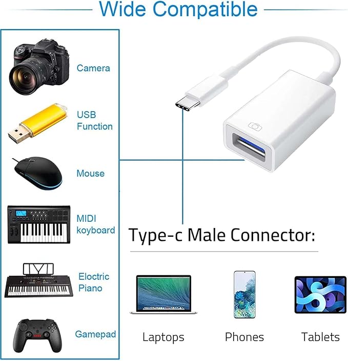 USB C to USB 3.1 Adapter,High-Speed USB C Male to USB Female Adapter, USB Type-C OTG Adapter Thunderbolt 3 Compatible with MacBook Pro/Air, iPad Pro 2021, XPS 15/13, and More