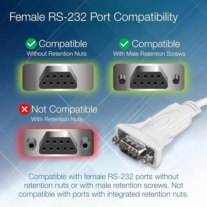 TRENDnet USB to Serial 9-Pin Converter Cable, TU-S9, USB to RS232 Serial Adapter, Supports Windows & Mac, 64cm (25 in.) Cable Length, NDAA Compliant, Plug & Play, White (Pack of 60)
