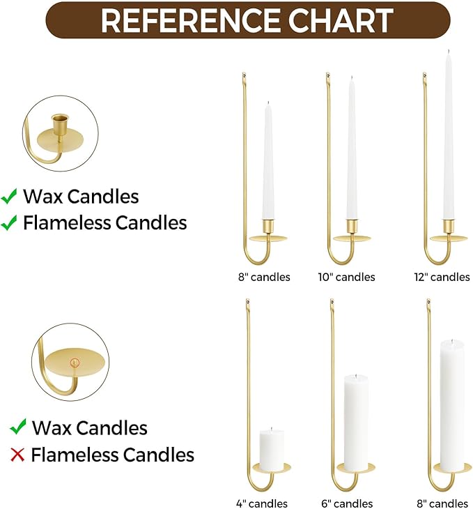 XAROO Gold Candle Sconces, Taper & Pillar Wall Candle Holder, Metal Sconces Wall Decor Set of 2, for Living Room, Entryway, Fireplace, Wedding, Gifts for Women, Men, Mom or Dad