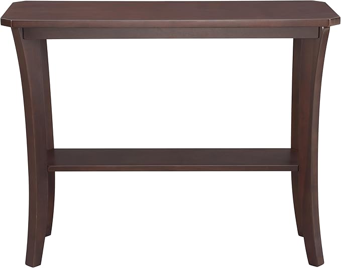 Leick Home Boa Console Table, Solid Wood, Bottom Display Shelf, Narrow Depth, Easy-Assembly, For Living Room/Hallway, Chocolate Cherry, 38.0 in. W x 14.0 in. D x 30.0 in. H, 10332