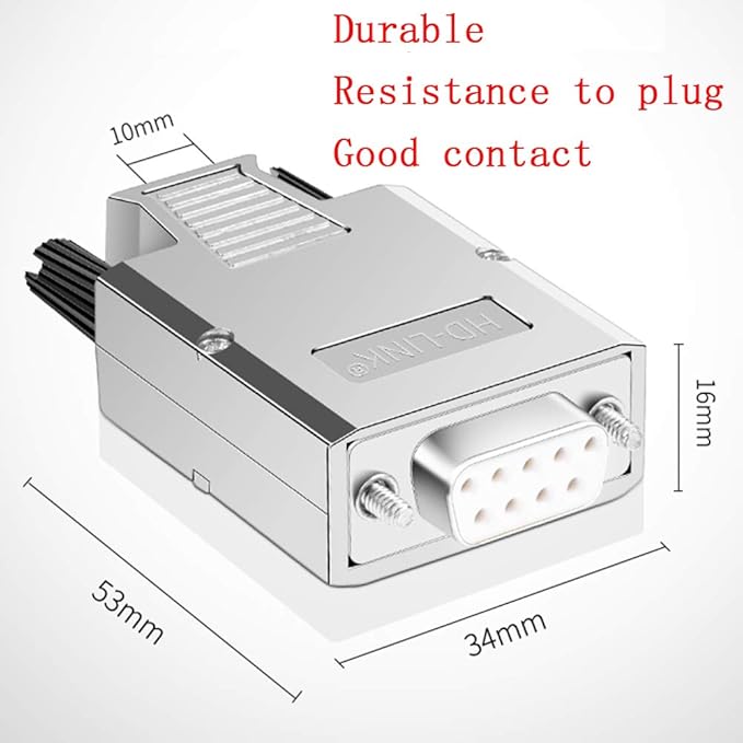 2PCS DB9 Breakout Connector, Solderless Metal Shell RS232 D-SUB Serial to 9-Pin Port Terminal Female Adapter Connector Breakout Board with Case