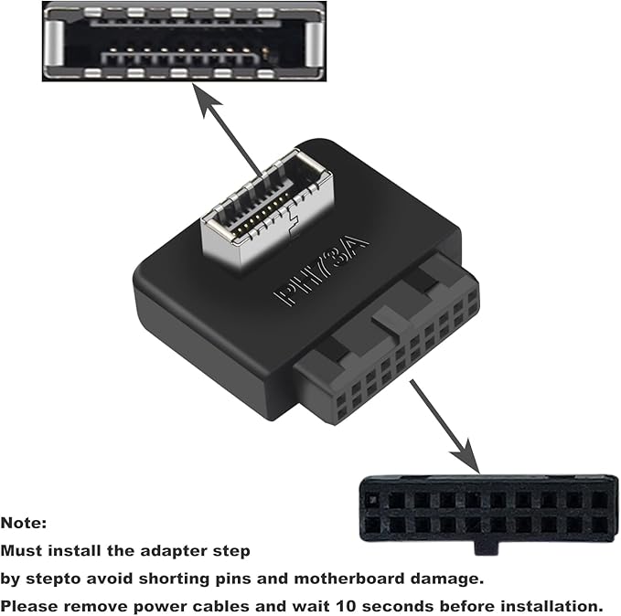 COMeap USB 3.2 Gen 1 to USB 3.2 Gen 2 Header Adapter, USB 3.1 Type-E Key-A to USB 3.0 20 Pin Header Converter for Type C Motherboard (Standard Type)