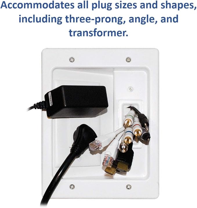 Legrand – OnQ in-Wall Cable Management Kit for Power & Low Voltage Cords – Hides TV or Display Cables Retrofit Behind the Wall – UL Listed TV Cord Hider w/DIY Install & Included Hardware – HT2102WHV1