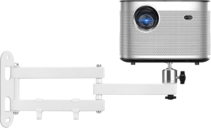 2-Be-Best Projector Wall Mount 14" Foldable Arm Mount Universal Projector Mounts Adjustable Bracket 1/4" M4 M6 Screw Size Quality Cold-Rolled Steel Upgraded White