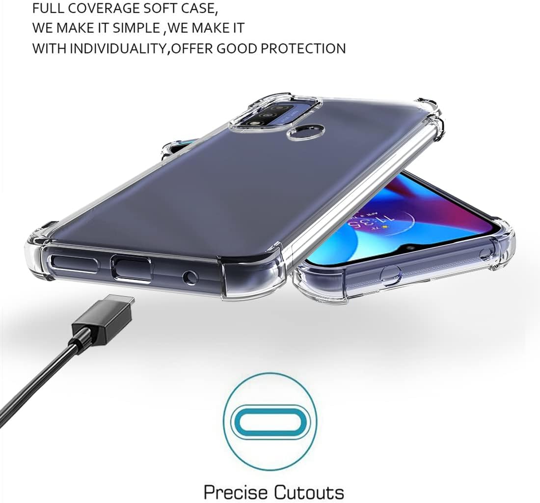 Osophter Moto G Pure Phone Case, Clear TPU with Screen Protector, Shock-Absorption Flexible Cover for Motorola G Pure
