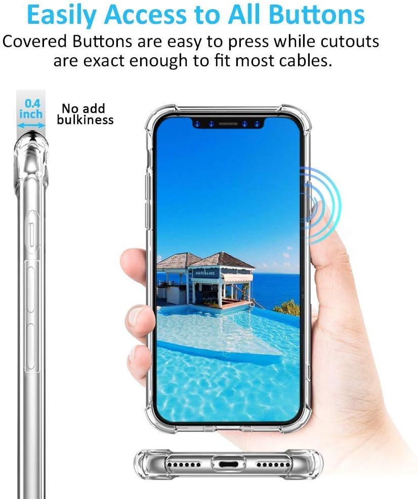 Phone Case Compatible for iPhone XR, Crystal Clear Hard Back Cover with Shockproof Protection, 6.1 inches