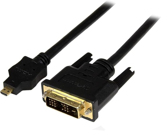 StarTech.com 3m Micro HDMI to DVI-D Cable - M/M - 3 meter Micro HDMI to DVI Cable - 19 pin HDMI (D) Male to DVI-D Male - 1920x1200 Video (HDDDVIMM3M), Black, 10 ft / 3m