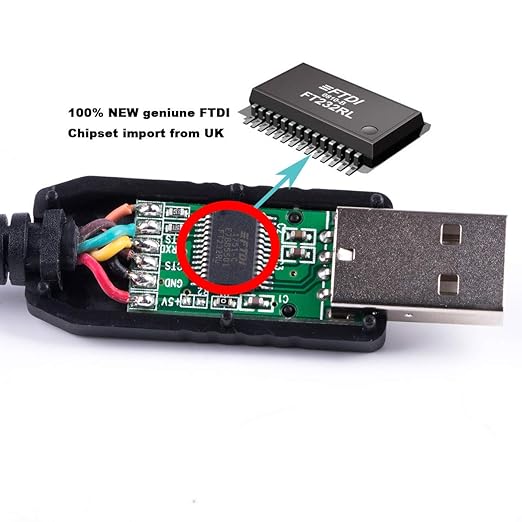USB to 5v TTL UART Serial Cable 6 Way 0.1" Pitch Terminated Connector 5.0V Signalling Converter Adapter Cable 6FT Compatible TTL-232R-5V