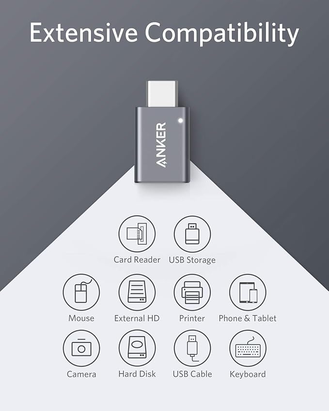 Anker USB-C to USB 3.1 Adapter USB C Adapter (2 Pack)