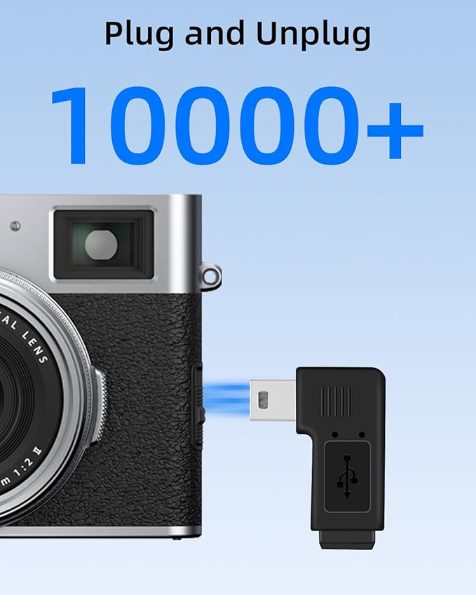 90 Degree Left & Right Angle Mini USB Adapter,Mini USB 5 Pin Male to MINI USB Female Adapter for Dashcams,Bluetooth(1Pair)