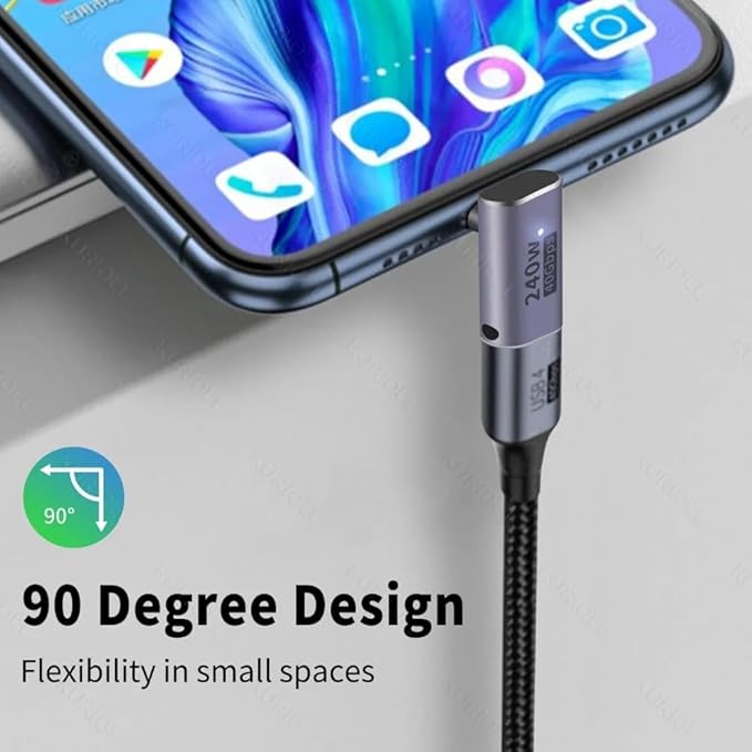 USB C Angle Adapter 40Gbps [2 Pack] 90 Degree USB-C Male to Female Adapter, 8k at 60hz USB 3.1 Right Angle Extension for Laptop, Tablet, VR, Camera, Smartphone (Up/Down) (2 Pack [Up/Down])