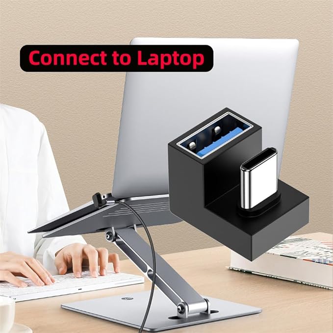 xiwai 180 Degree Up & Down Angled Type-C USB-C OTG to USB 3.0 Female Extension Adapter for Cell Phone & Tablet